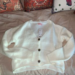 NWT UO White Button UO Cardigan